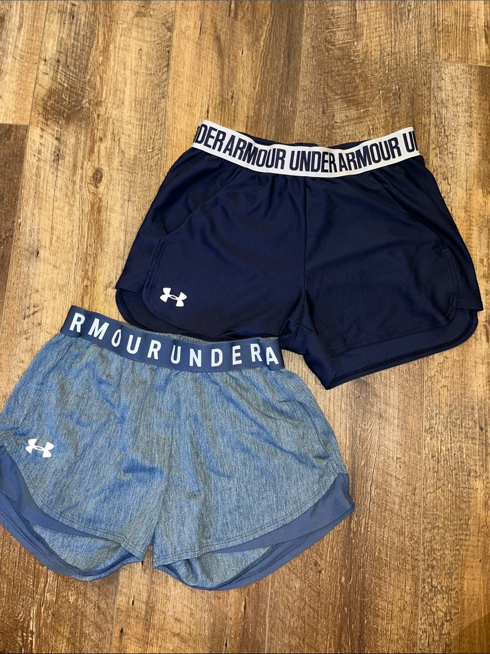 Under Armour Navy and Light Blue Women’s Athletic Shorts Duo